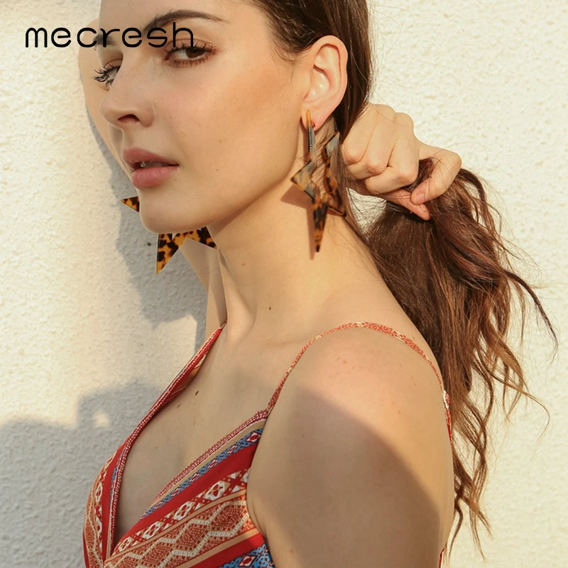 Mecresh акриловые полимерные массивные серьги кольца в форме звезды модные