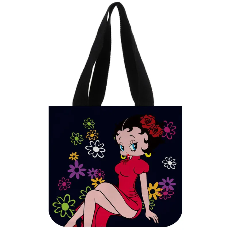 Сумка-тоут из хлопка и холста на заказ Betty Boop Shopping Складная многоразовая сумка с собственным логотипом оптом - Цвет: 16