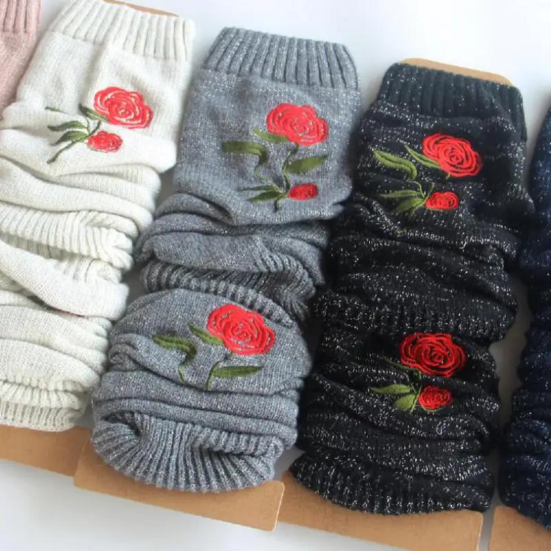 Новинка 2017 года 5 цветов вязать гетры модные Повседневное колена Для женщин