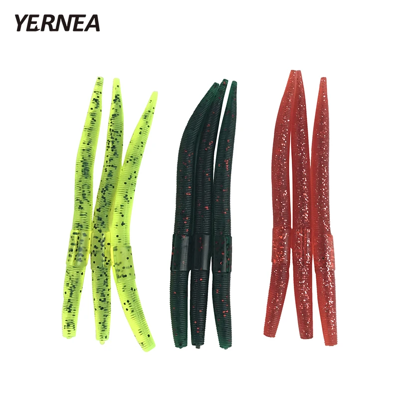 

Yernea 30pcs/Lot 12.5cm 3 Colors Lifelike Soft Bait Road Bait Bionic Simulation Earthworms Soft Bait Fishy Smell Fishing Lures