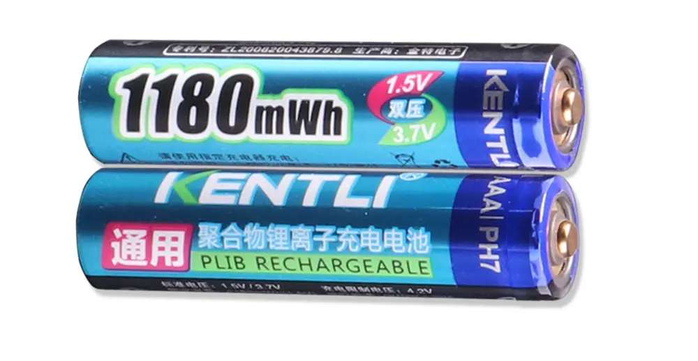 2 шт./партия низкий саморазряд KENTLI 1,5 V AAA 1180mWh Полимерные литий-ионные аккумуляторные батареи