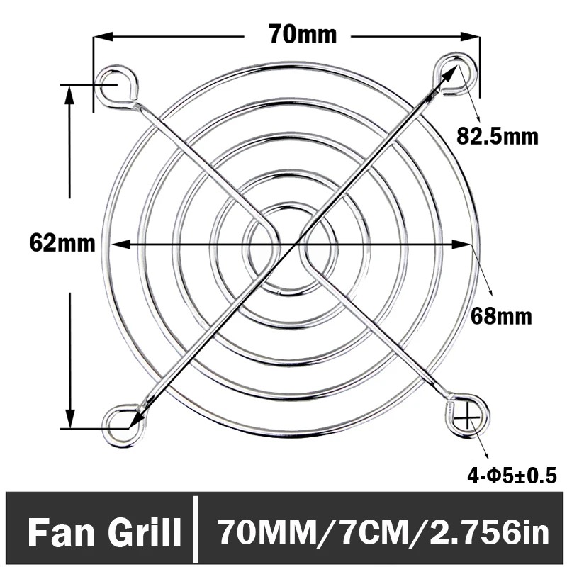 100 Pieces Metal Wire Finger Guard Protect Grill for 70mm PC Cooling Fan