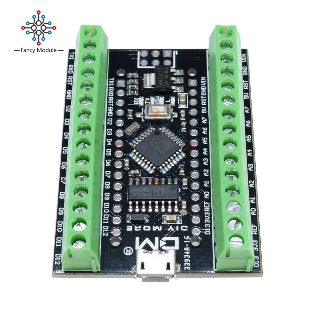 Плата расширения Atmega328P Nano 3 0 CH340 USB + терминальный адаптер 2 в 1 для Arduino (комплект