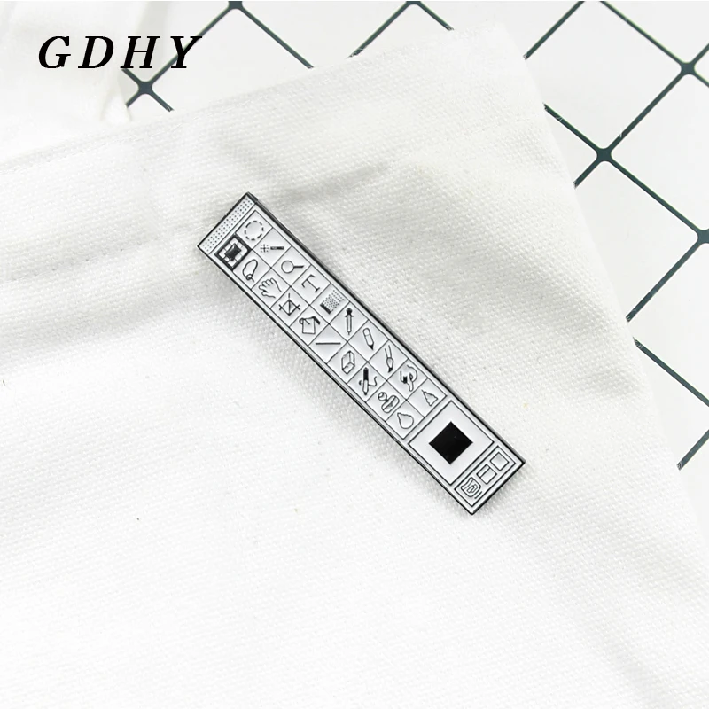 GDHY Cartoon PS Toolbar for Computer Painting Software Brooch Enamel Pins Backpack For Woman Lover Friends Badge Gifts | Украшения и