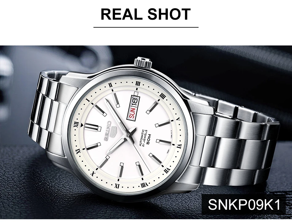 Оригинальные мужские часы SEIKO 5 с автоматическим перемещением, механические наручные часы 5 бар, водонепроницаемые светящиеся, глобальная гарантия SNKM87J1