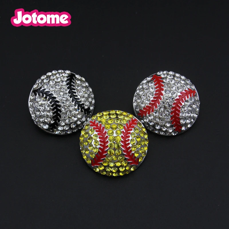 

26mm baseball rhinestone button with shank ,softball Crystal Rhinestone Sport Buckle