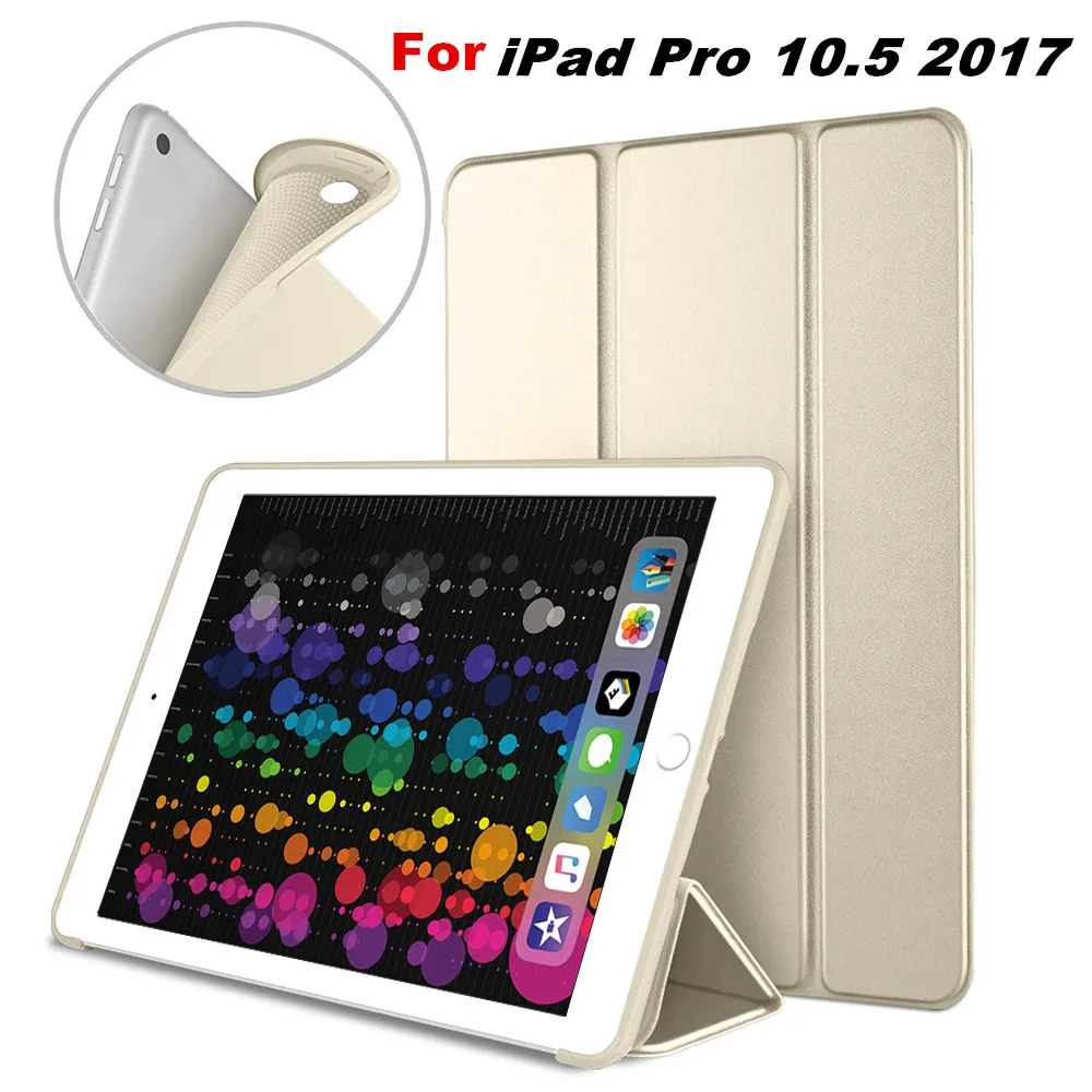 Для iPad Pro 10 5 2017 Smart Cover Trifold Stand мягкая задняя крышка для нового дюймовый A1701 A1709