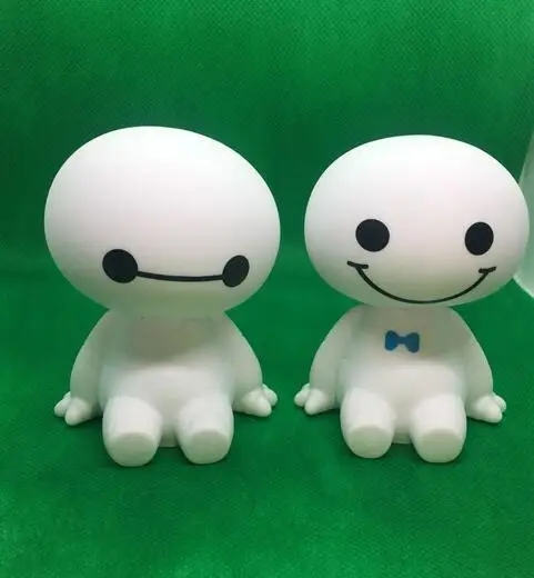 Автомобильный орнамент, мультяшный пластиковый робот Baymax, качающаяся голова, фигурка, Автомобильные украшения, автомобильные аксессуары для интерьера, большие куклы героев, игрушки в подарок - Название цвета: As picture