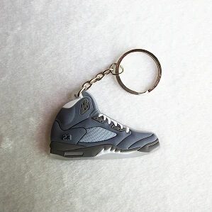 Photo Color6 Мини силиконовый Jordan 5 брелок сумка шарм для женщин мужчин детей брелок подарки тапки держатель для ключей кулон аксессуары брелок на ключи в виде обуви - Цвет: Photo Color6