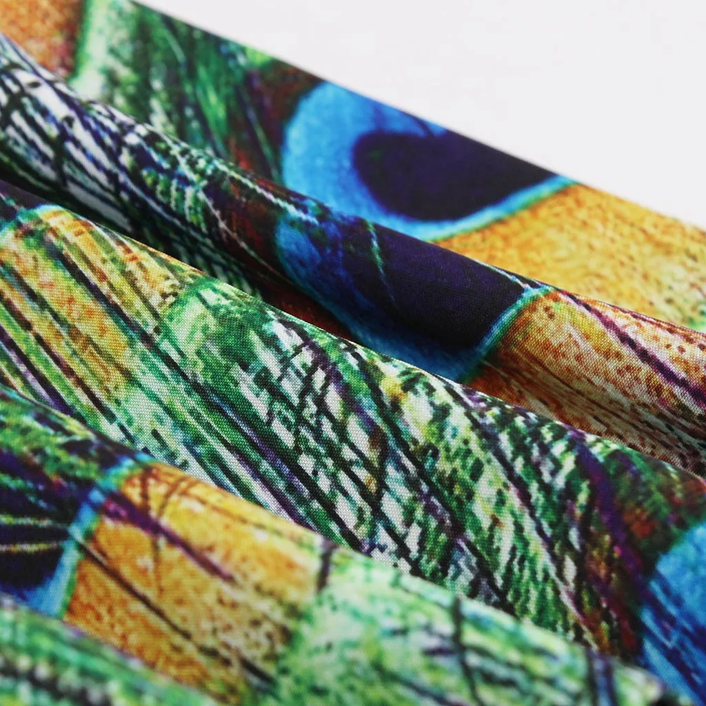 Платье женское ТРАПЕЦИЕВИДНОЕ из хлопка с круглым вырезом и перьями|Женские