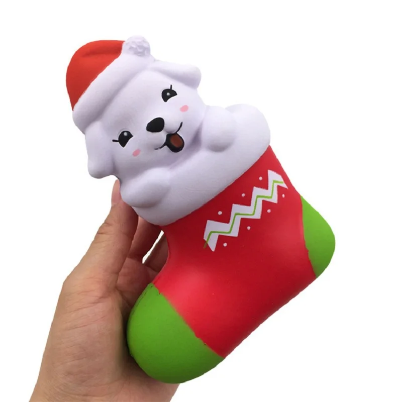Jumbo Kawaii Рождественские игрушки в виде собаки сжимаемые мягкие медленно