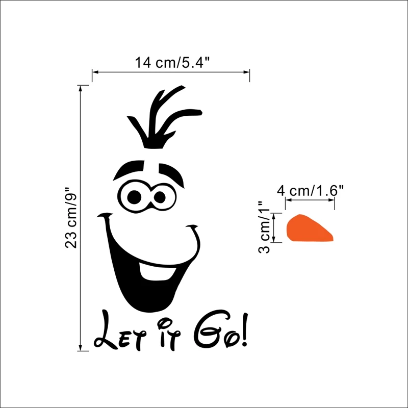 Olaf Let It Go настенные наклейки домашний декор цитаты Diy мультфильм Adesivo De Paredes