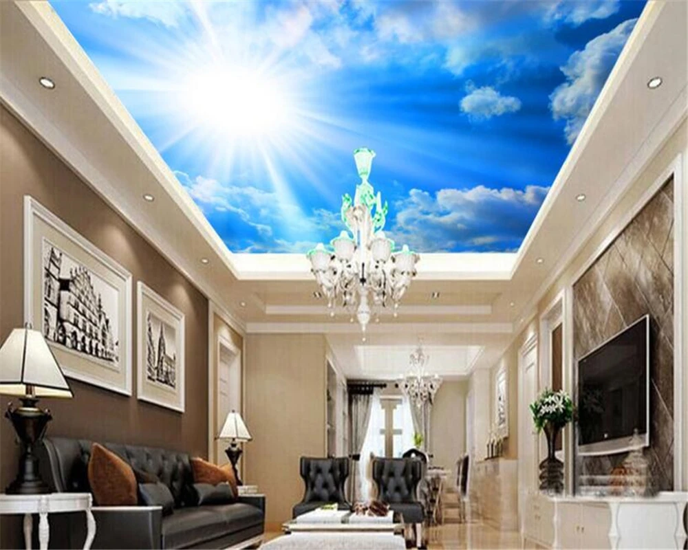 Обои beibehang с фантастическими модными индивидуальными украшениями голубое небо