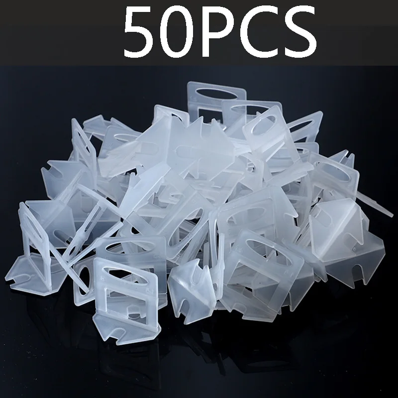 50pcs Clips Инструменты для выравнивания плитки Регулируемый Керамический плиточный локатор Распорки напольные плоскогубцы зажим и клинья система выравнивания для строительных инструментов - Цвет: 50pcs Clips