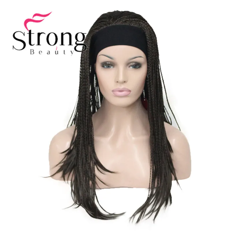 StrongBeauty длинные коричневые, светлые плетеные Жаростойкие парик с головной повязкой синтетические парики