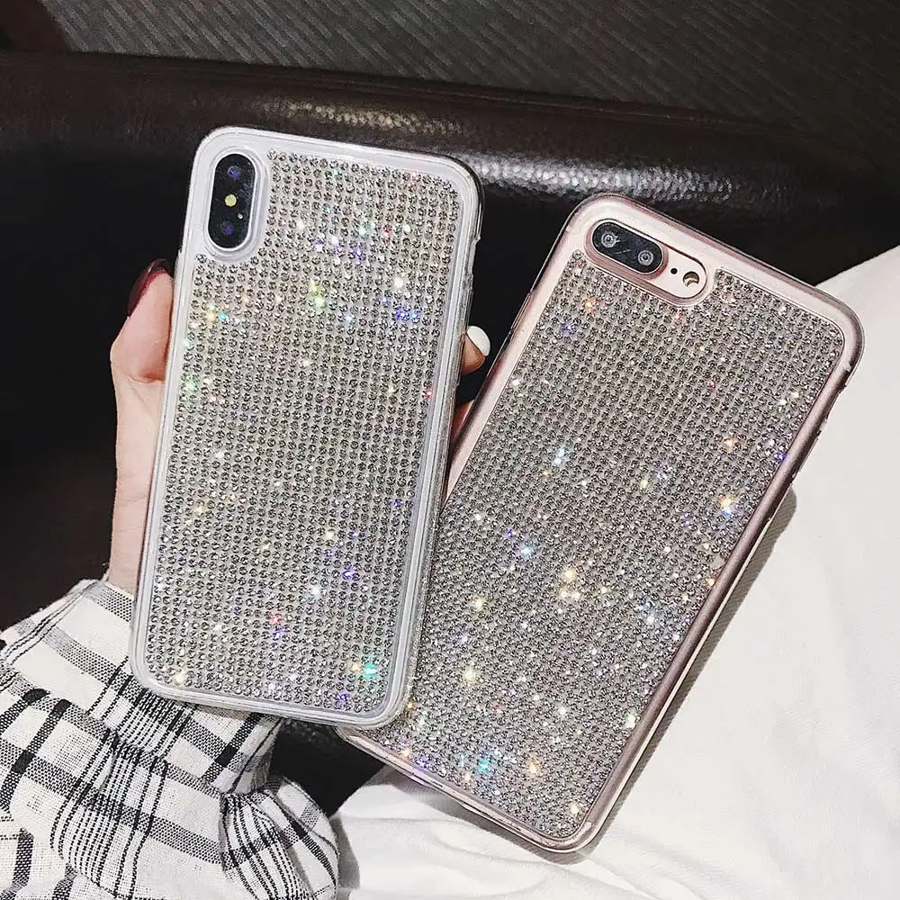 Чехол Boucho для телефона с серебристыми блестками iPhone 12 11 Pro XS MAX XR X мягкий