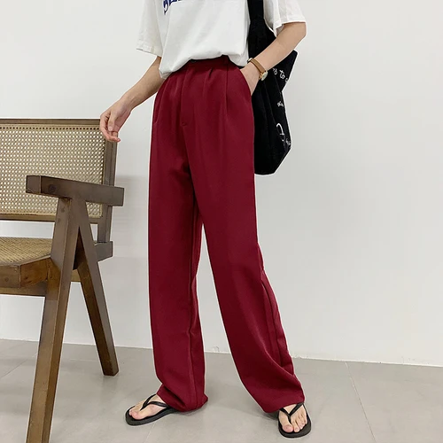 Pantalon Femme 2019 Autumn Fashion Women Wide Leg Pants High Waist Brief Casual Loose Full-length Trousers BV77 | Женская одежда