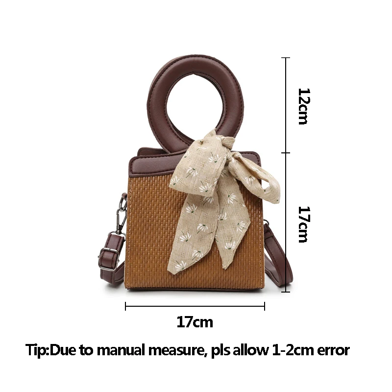 

Women Summer Ribbon Straw Bags INS Popular Female Hot Beach Handbag Vacation Lady Casual Shoulder Bag Mini Knit Crossbody SS3340