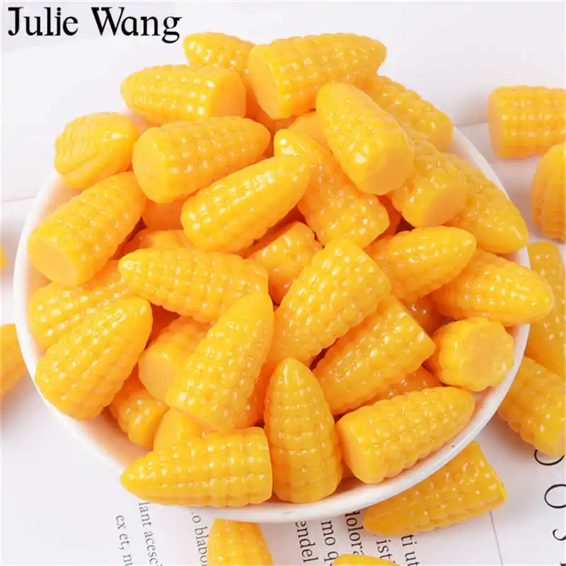 Julie Wang 10 шт. искусственная еда из смолы кукуруза конфеты Подвески слизь Ювелирные