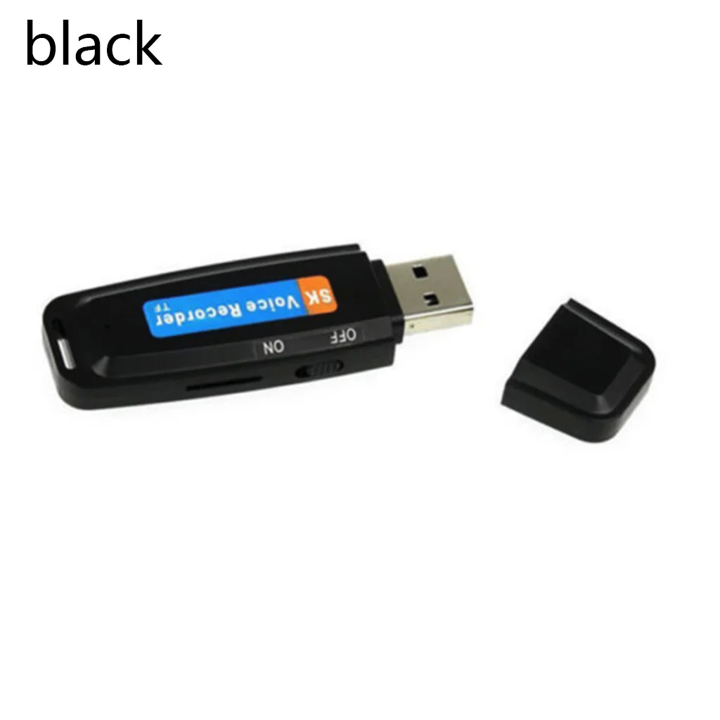 Черный U-диск цифровой аудио рекордер TF флэш-карта USB диктофон ручка Мини Диктофон профессиональный до 32 Гб - Цвет: Черный