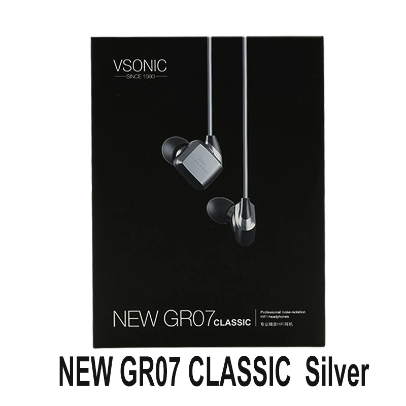 GR07 CLASSIC SILver VSONIC GR07 классический бас низкое сопротивление динамический профессиональный шумоизоляция HIFI наушники - Цвет: GR07 CLASSIC SILver