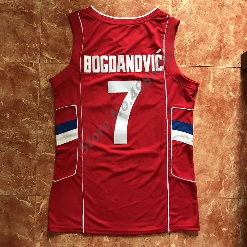 #7 Богдан Богданович Srbija Сербия Ретро Баскетбол Джерси мужские сшитые на заказ