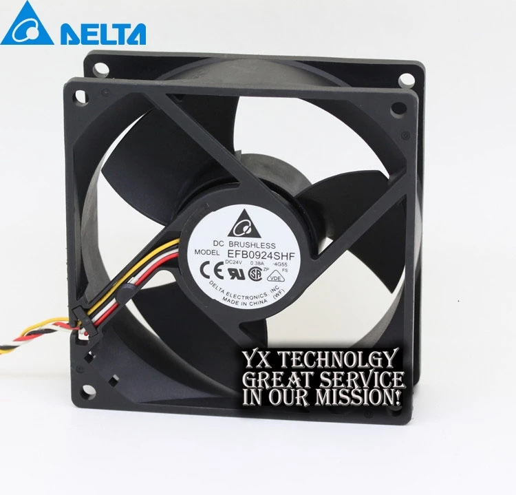 Оригинальный преобразователь охлаждающий вентилятор EFB0924SHF 24В 0.38A 9032 Для Delta 90*90*32