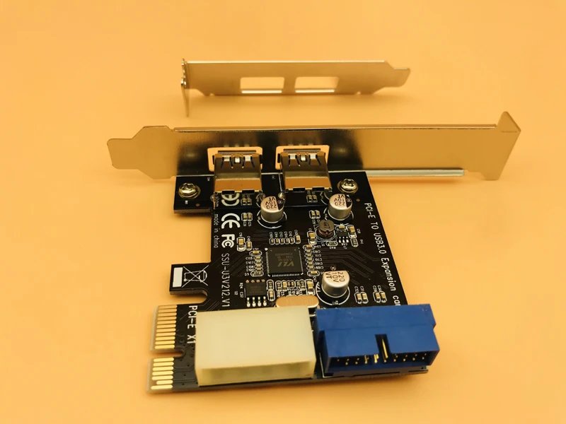 USB 3,0 концентратор PCI-E Плата расширения адаптер внешний 2 порта USB3.0 внутренний 19pin разъем PCI-E карта 4pin IDE разъем питания