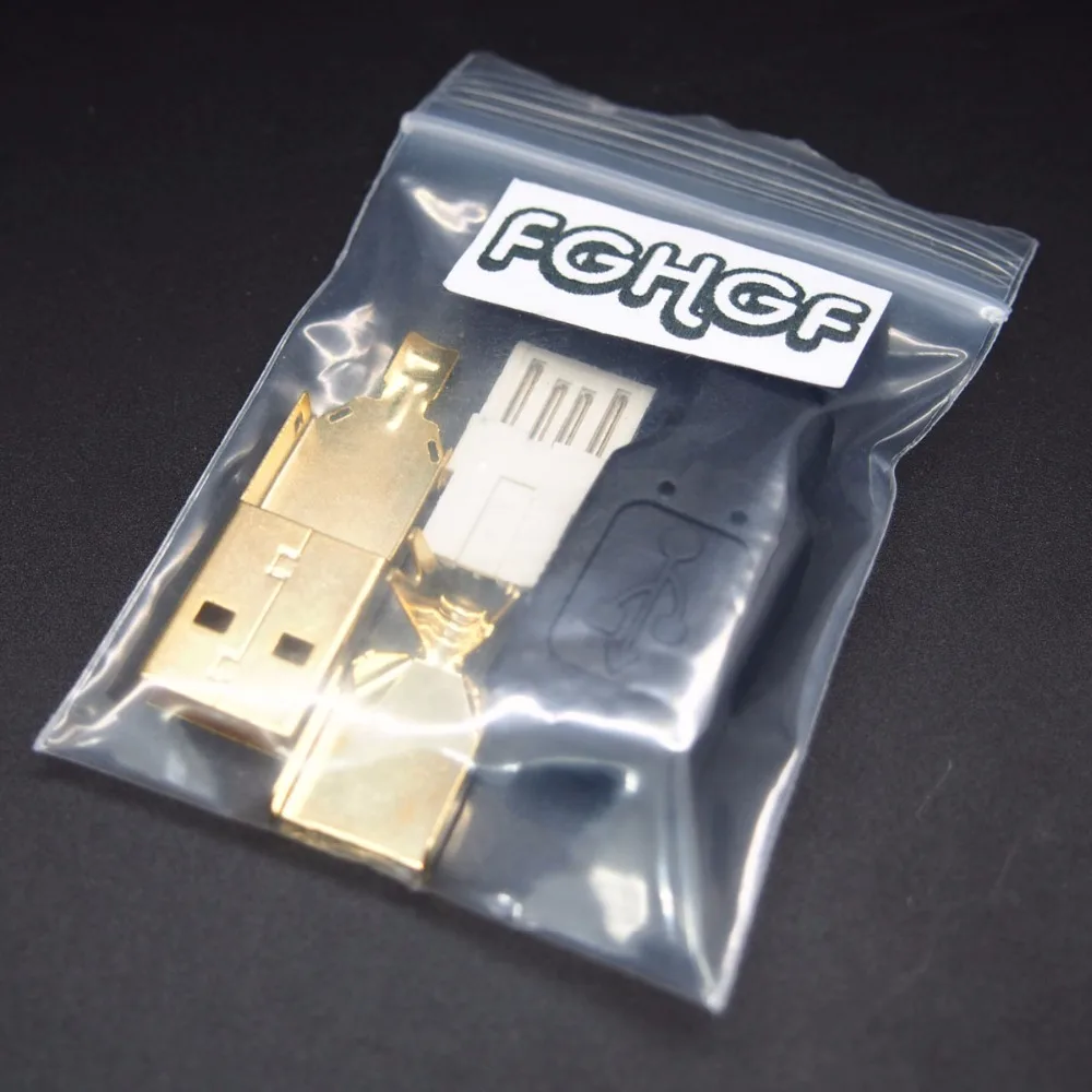 4 в 1 5 компл./лот с золотым покрытием тип A 2 0 USB 4-контактный разъем пластиковым