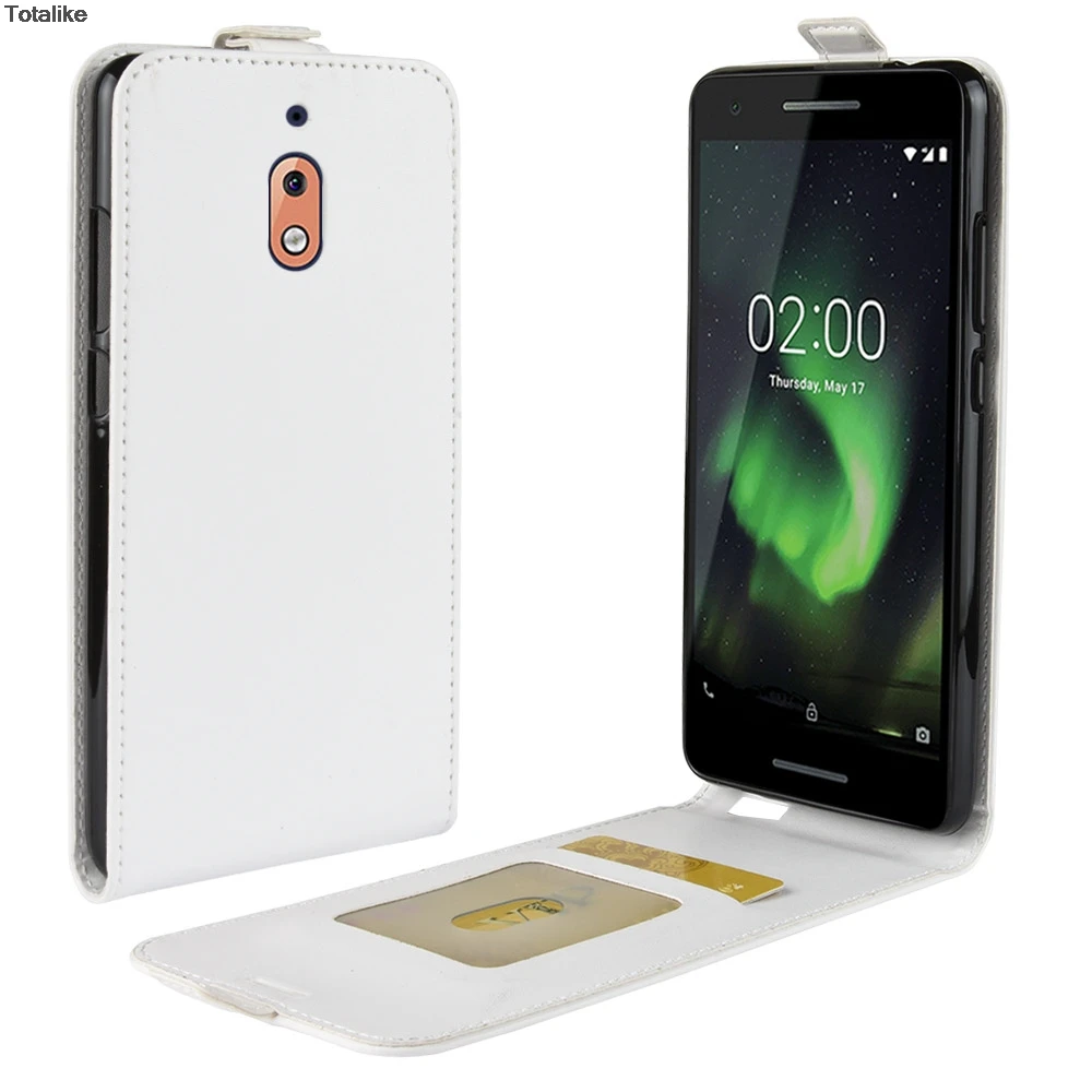 Белый Pu кожаный чехол для Nokia 2,1 5," чехол с магнитной застежкой откидной Чехол защитный чехол с отделением для денег - Цвет: Белый