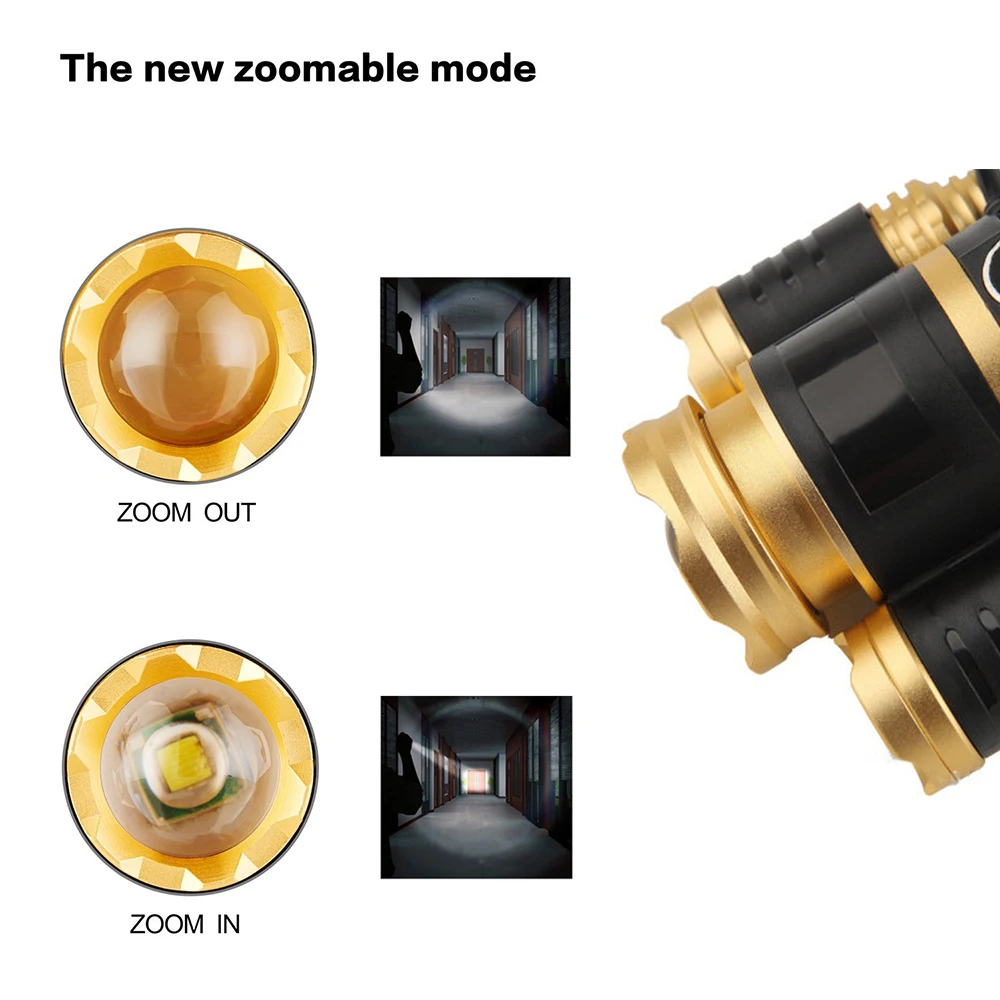 Супер яркий светодиодный налобный фонарь 3 X T6 светильник из бисера