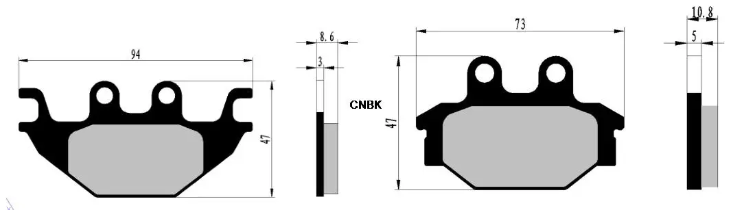 Набор тормозных колодок для TGB ATV 550 Gunner 2010 2011 2012 2013 2015/2014 Quad 425 2007 2008 2009 2014