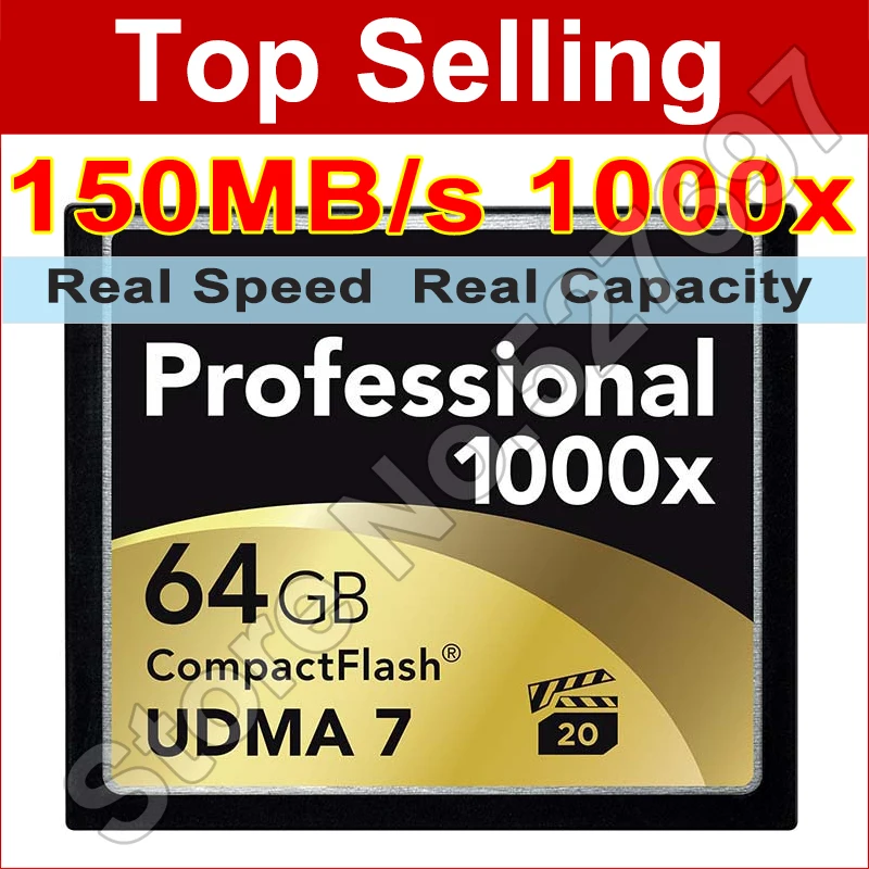 150 МБ/с. Марка 1000x64 ГБ UDMA CF Карты Памяти Compact Flash Card для Цифровой ЗЕРКАЛЬНОЙ Камеры
