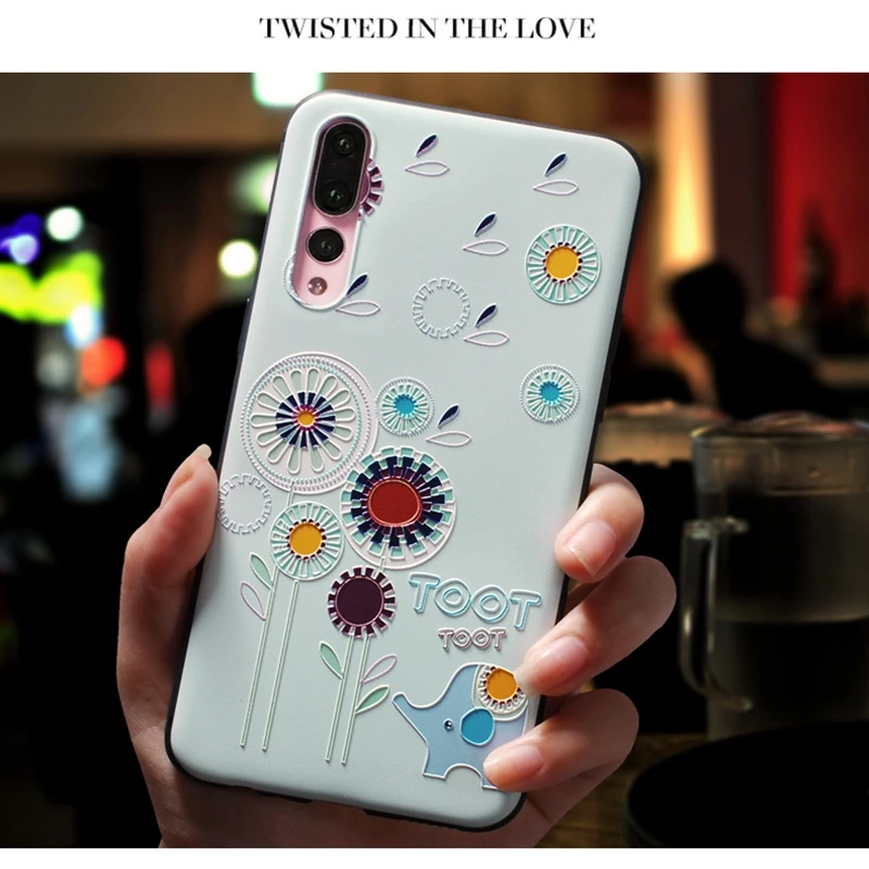Elephant Emboss Animals Case For Huawei P10 Plus P20 Pro Honor 8 9 P9 Mate10 Lite Owl Cases |