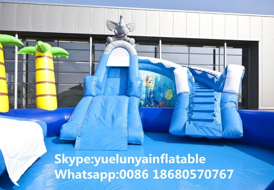 Прямая продажа с фабрики надувной замок горки бассейн горка большой аквапарк