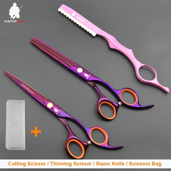 set and bag 30% скидка HT9162 6 дюймов Парикмахерские ножницы из японской стали парикмахерские принадлежности Инструменты для укладки волос ножницы для бороды - Цвет: set and bag