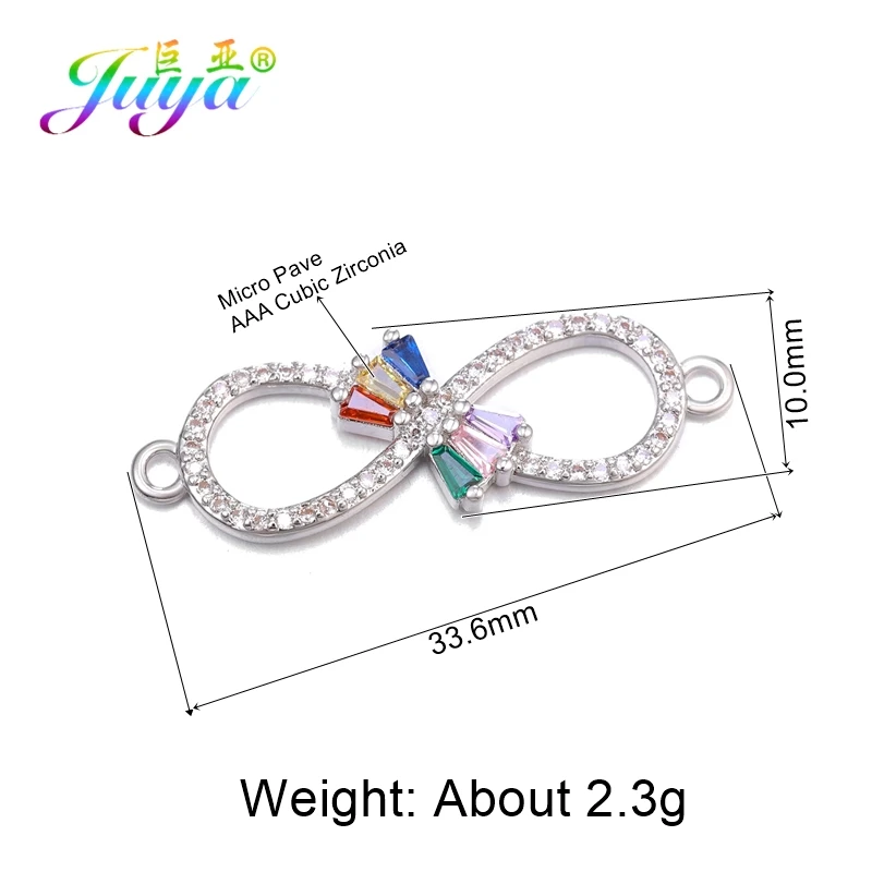 Ювелирные изделия Juya Infinity микро-ПАВЕ циркон Шарм-соединитель аксессуары для