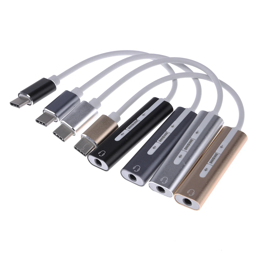 

Type-C USB to 3.5mm Jack Headset Stereo Audio Adapter Cable External Sound Card