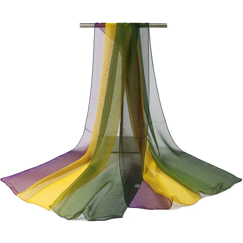 18 цветов, градиентный модный шифоновый шарф, женские длинные палантины и шали, дамские весенние осенние шарфы размера плюс, бандана, хиджаб, палантины