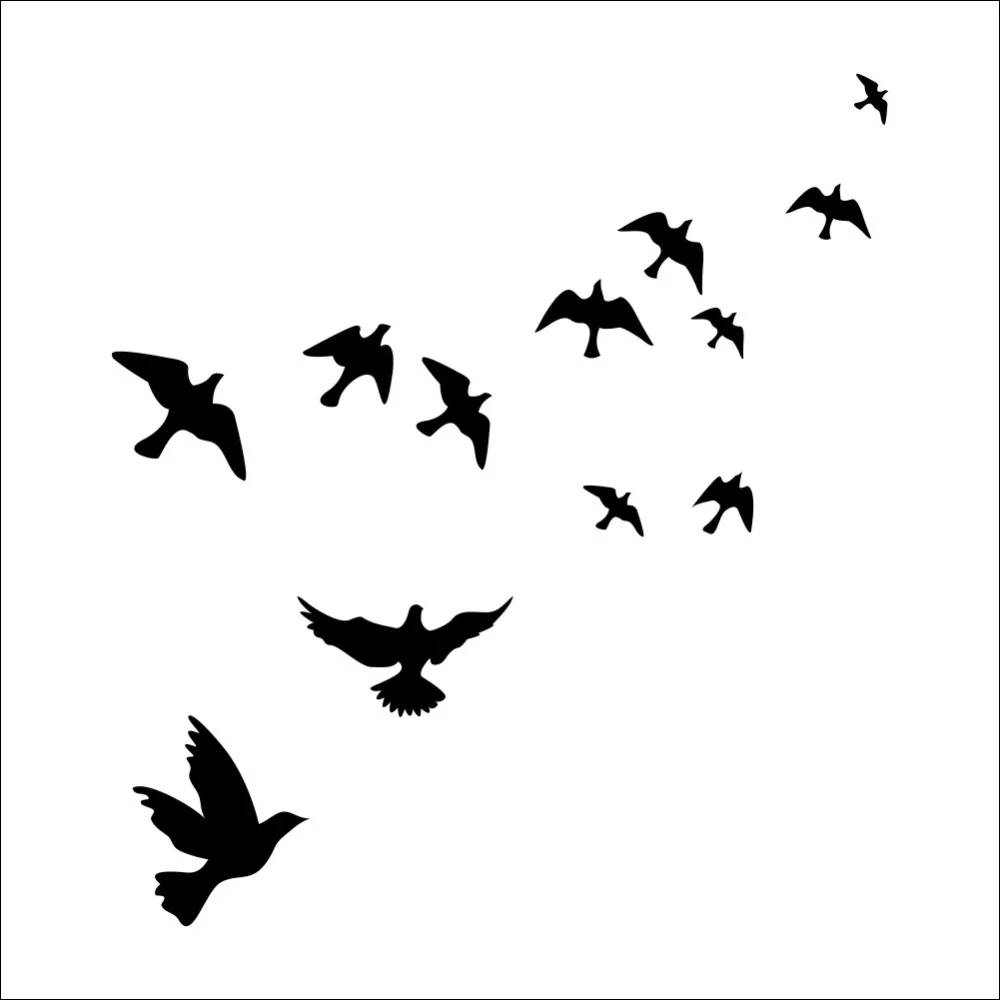 hot selling Pretty Geese Ducks Birds flying Wall Art Vinyl Decoration Removable Sticker decals 8501 Free Shipping | Дом и сад