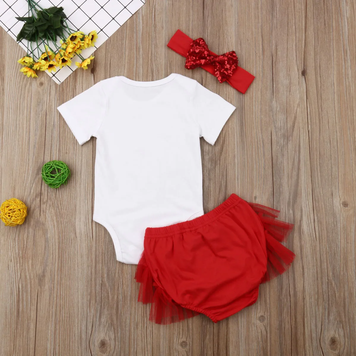3 шт. комбинезоны юбка и бант для новорожденных на 0 18 месяцев|Комплекты одежды| |