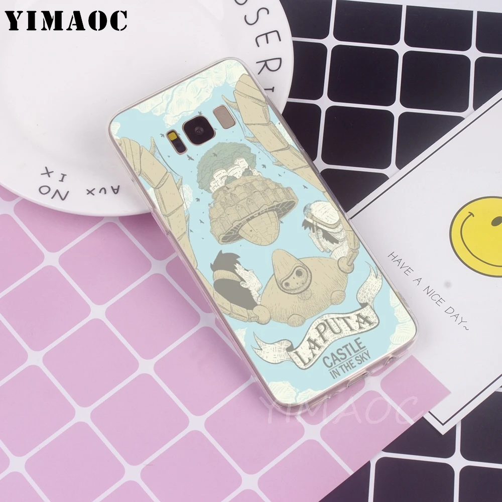 YIMAOC Laputa Castle in the Sky Soft Case for Galaxy j3 j5 j6 j7 A5 2016 2017 A6 A9 2018 Note 8 9 S7 edge S8 S9 S10 Plus S10e |