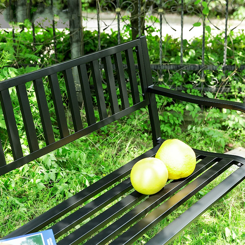 Железный стул для двора уличный балкона двойное кресло спинка парка скамейка