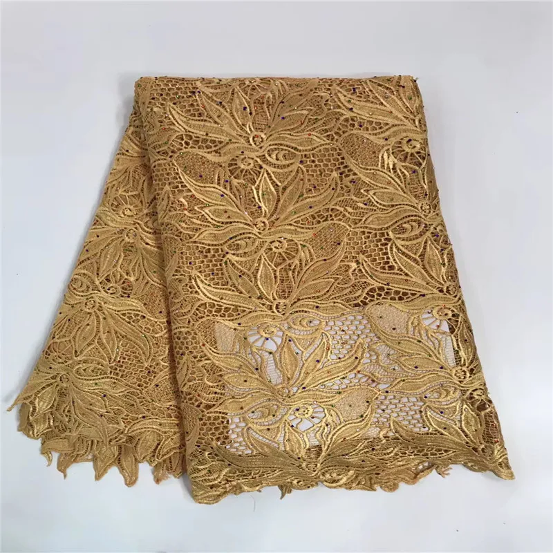 Hot sale newa rrivals african cord lace fabrics with multi color stones for party dress high quality guipure fabric RF27B-1 | Дом и сад