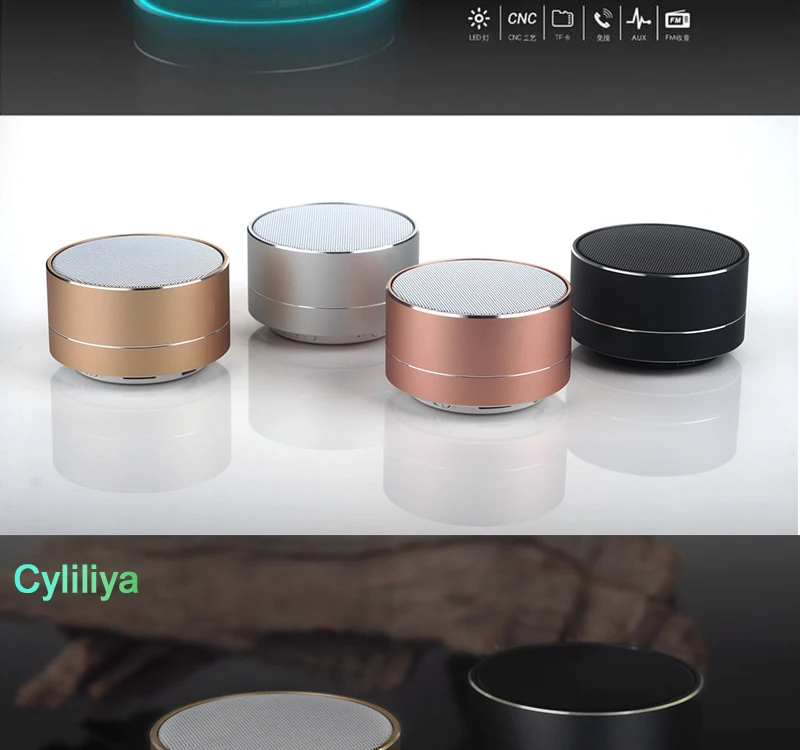 20 шт. Новый светодиодный мини Bluetooth динамик A10 TF USB FM беспроводной портативный