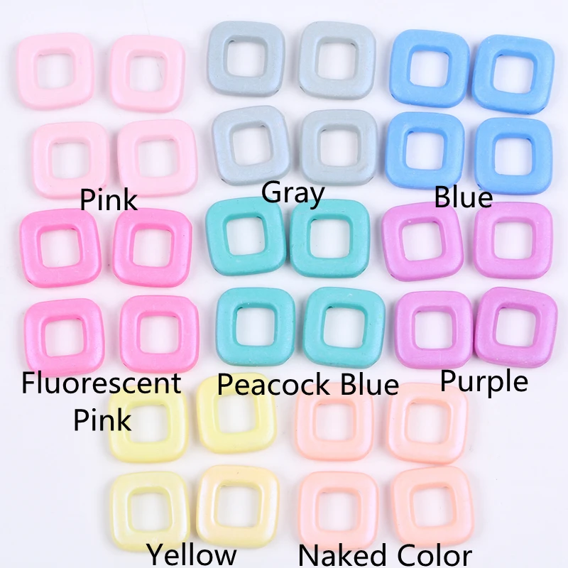 

20mm Matte Square Candy colorful Acrylic beads for Jewelry Findings Jewelry making Bracelet Necklace Toys for children 32PCS