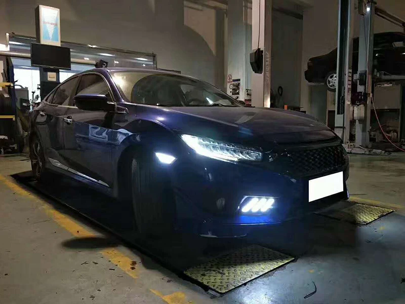 2 шт. для Honda Civic 10th 2016 2017 2018 светодиодный DRL дневные ходовые огни аксессуары с