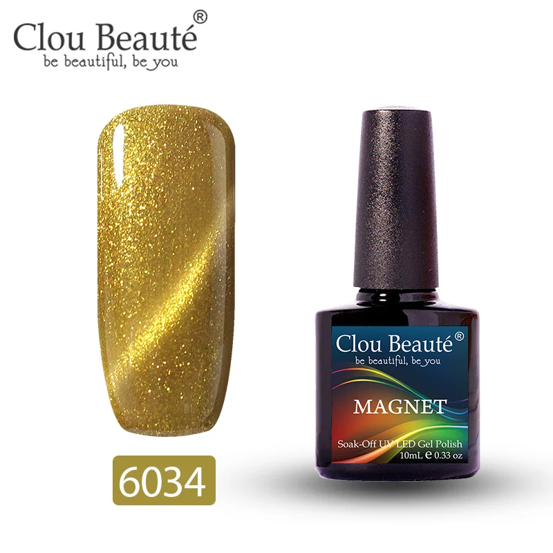 Clou Beaute Гель-лак «кошачий глаз» дизайн ногтей 10 мл Полупостоянный УФ светодиодный лак гель Дизайн ногтей замочить от покраски УФ гель лак для ногтей - Цвет: 6034