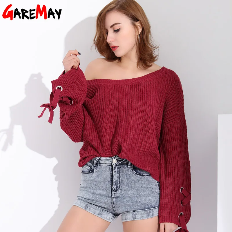 Knitting Sweater Women Pull Femme Loose Jumper Sweaters And Pullover Female Autumn Knit Casual Manche Longue Tops GAREMAY | Женская