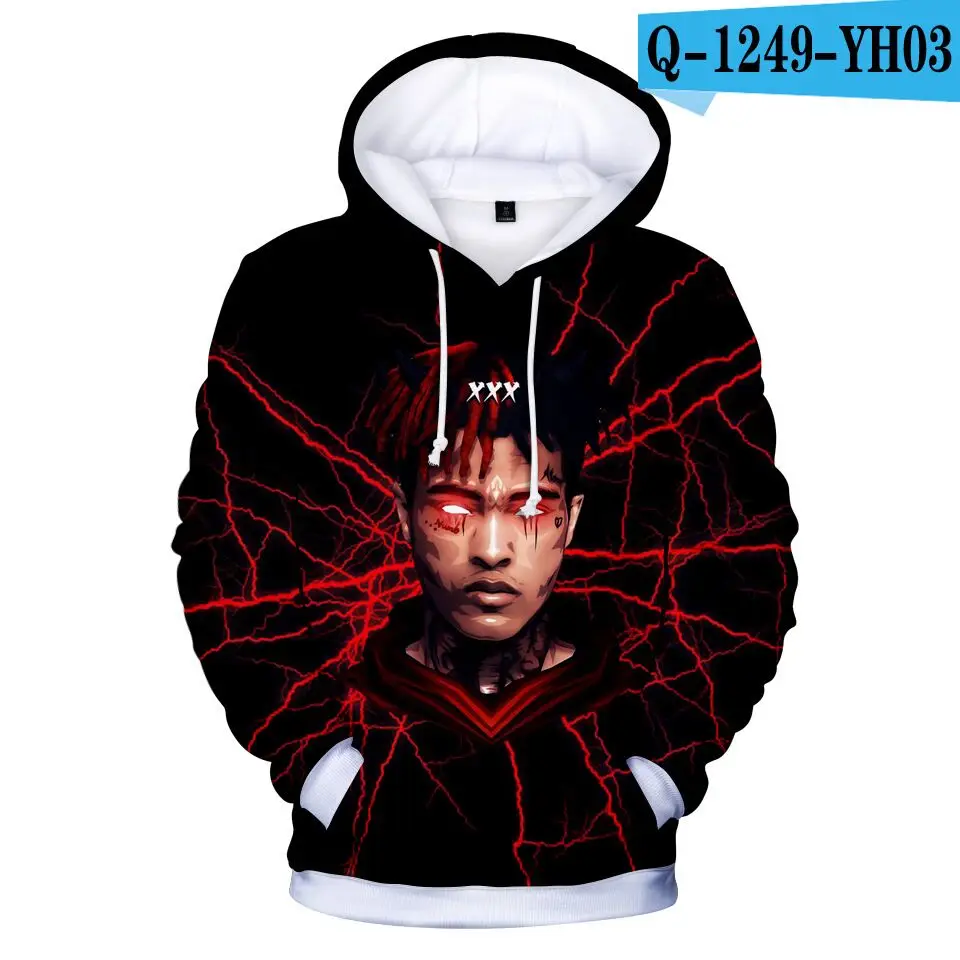 color at picture Новинка года, толстовки с капюшоном Xxxtentacion с 3D принтом модные толстовки для мальчиков и девочек в стиле хип-хоп с 3D принтом Xxxtentacion, детская одежда и толстовка - Цвет: color at picture